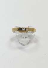 Schlichter Ring 925 Silber DQ CZ Ring modern zeitlos goldfarben Gr. 59
