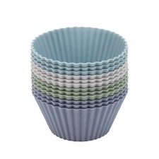 Silicone Baking Muffin Cups 12 Pack, Reusable Cupcake Liners Cake Molds, BPA ...