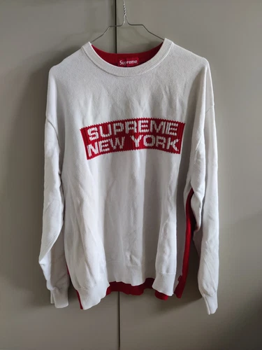 SUPREME 2 TONE SWEATER 2022 New York Cotton Pullover SZ L