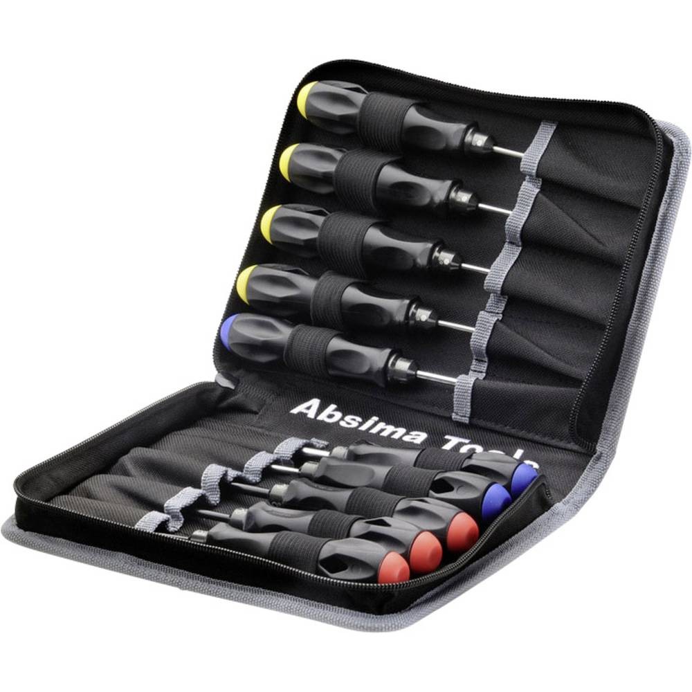 Jeu d'outils Absima 3000057 en acier noir pour modélisme RC