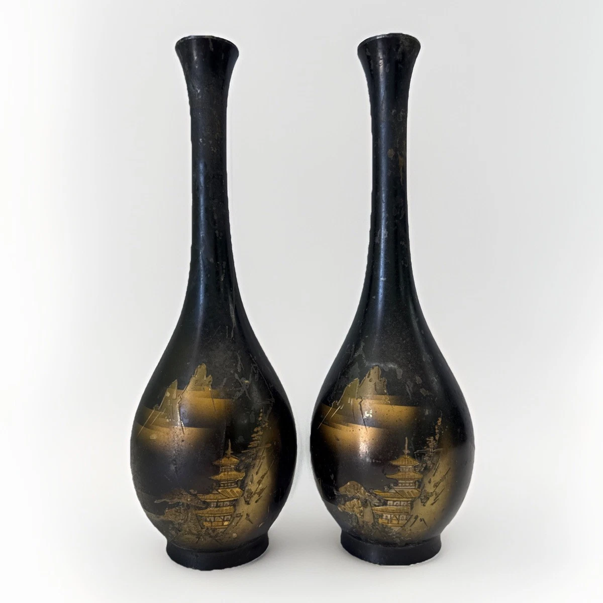 Chokin 花瓶日本古董花瓶| eBay