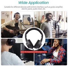 Studio Wired Stereo Monitor Headphones Over-ear Headset 50mm Driver 6.5mm Plug