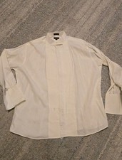 VTG Christian Dior Monsieur Tuxedo Shirt 17.5 34 White Wingtip French Cuff USA