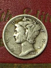 "BUY IT NOW"  1944-S San Francisco Mint SILVER Mercury Dime VG/F    "BUY IT NOW"