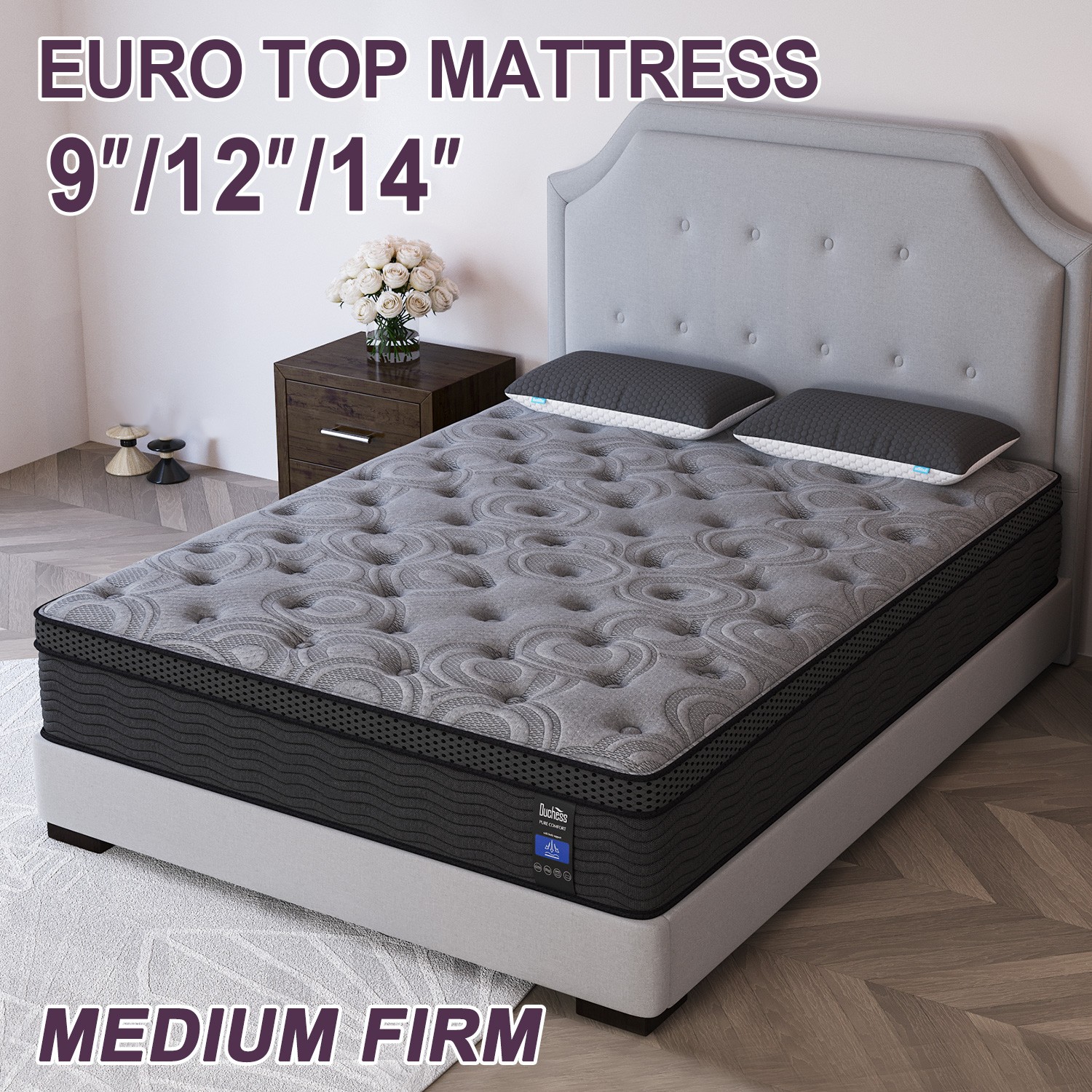 9"12"14"Gel Memory Foam Hybrid Spring Mattress Twin Full Queen King in A Box