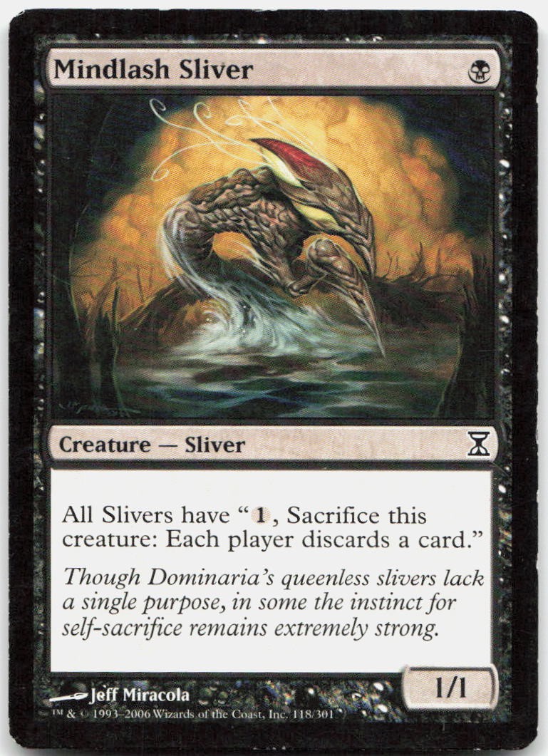 Mindlash Sliver 118 Common Time Spiral Magic: The Gathering Moderately Played
