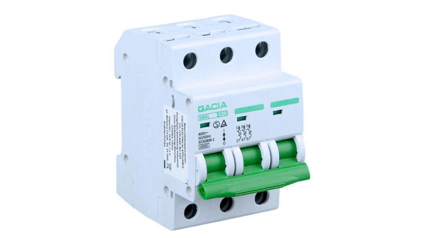 Interruttore sovracorrente GACIA SB6L C 3P 20A 6kA AC