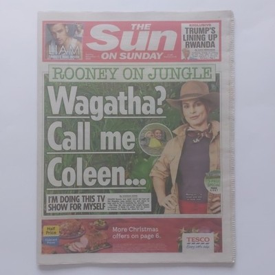 COLEEN ROONEY  Jungle/Wagatha - The Sun UK Newspaper Maya Jama (17 NOV 2024)