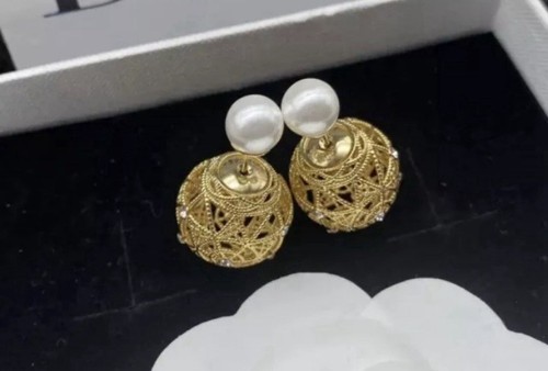 Christian Dior Earrings Tribal Cannage Gold  Crystals Caged CD Tribales Cage