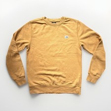 The North Face Men's Sweatshirt Heritage Patch Logo Fleece Yellow Gold Small EUC