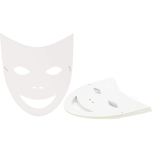 48 Pack Blank DIY Paper Masquerade Mask with Elastic Band, 8.7" x 10" White - 第 7/7 張圖片