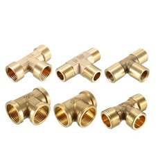 Brass Pipe Fitting Coupler T Shaped Hose Parts Coupling Connector Coupling