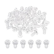 40Pcs Clear Acrylic Screws, M5x8mm PC Plastic Phillips Round Head Bolts