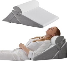 Wedge Pillow Headboard, 3PCS Orthopedic Bed Wedge Pillows Set for After...