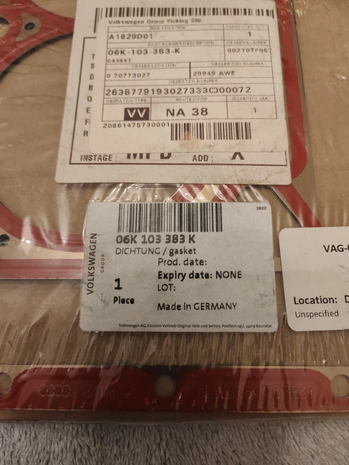 AUDI A3 8V Cylinder Head Gasket 06K103383K NEW GENUINE - Image 3 of 4