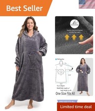 Oversized Wearable Blanket Sweatshirt, Thick Warm Fleece Cozy Sherpa Hood