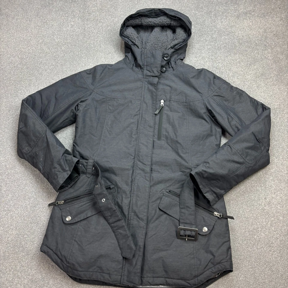 Columbia Jacket Womens Large Black Omni-Heat Lined Bomber Hood Coat Lady - Image 2 of 4