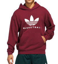 NEW MEN'S ADIDAS ORIGINALS BASKETBALL TREFOIL HOODIE SIZE MEDIUM JW8580