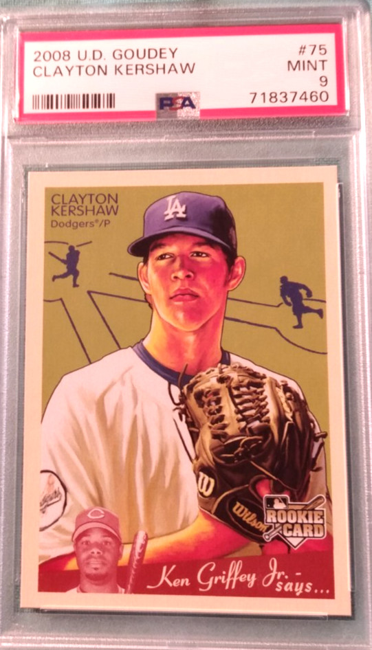 CLAYTON KERSHAW ROOKIE CARD 2008 U.D. GOUDEY #75 PSA 9     71837460
