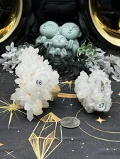 Natural Milky Quartz Elestial Specimens * Video* Dbl points! Free ship & Gift