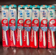 Lot of 7 pack Colgate 360  Whole Mouth Clean Soft Toothbrush Multicolor