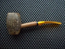 Missouri Meerschaum Corn Cob Pipe Country Gentleman Bent Amber Danish Stem