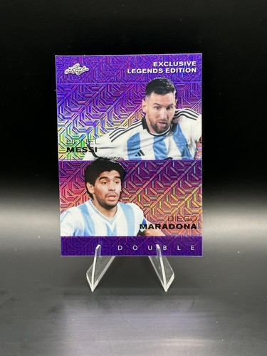 Diego Maradona & Lionel Messi 2025 Leaf Metal Dual Purple /15 RC