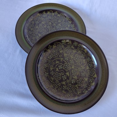 Lot 2 Franciscan Madeira Pottery Dinner Plates 10.5'' Green and Brown Floral