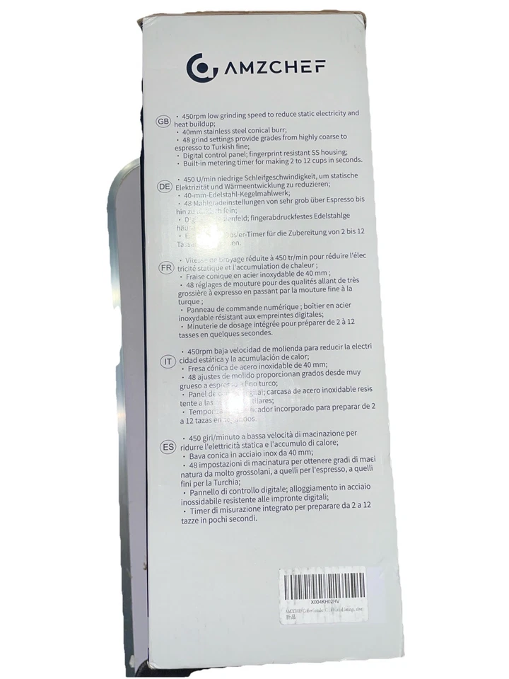 AMZCHEF Coffee Grinder ANTI- STATIC CONICAL BURR - Model CG 209 - Image 2 of 4