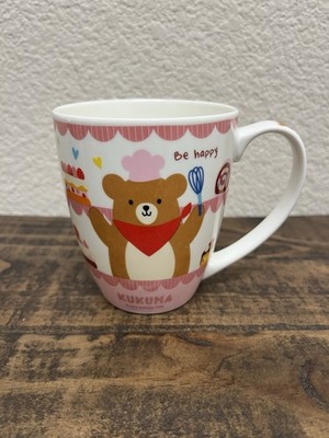 Kukuma Coffee Mug Daiso Japan Sweet Bear Enjoy Baking Time Pink 12 Oz