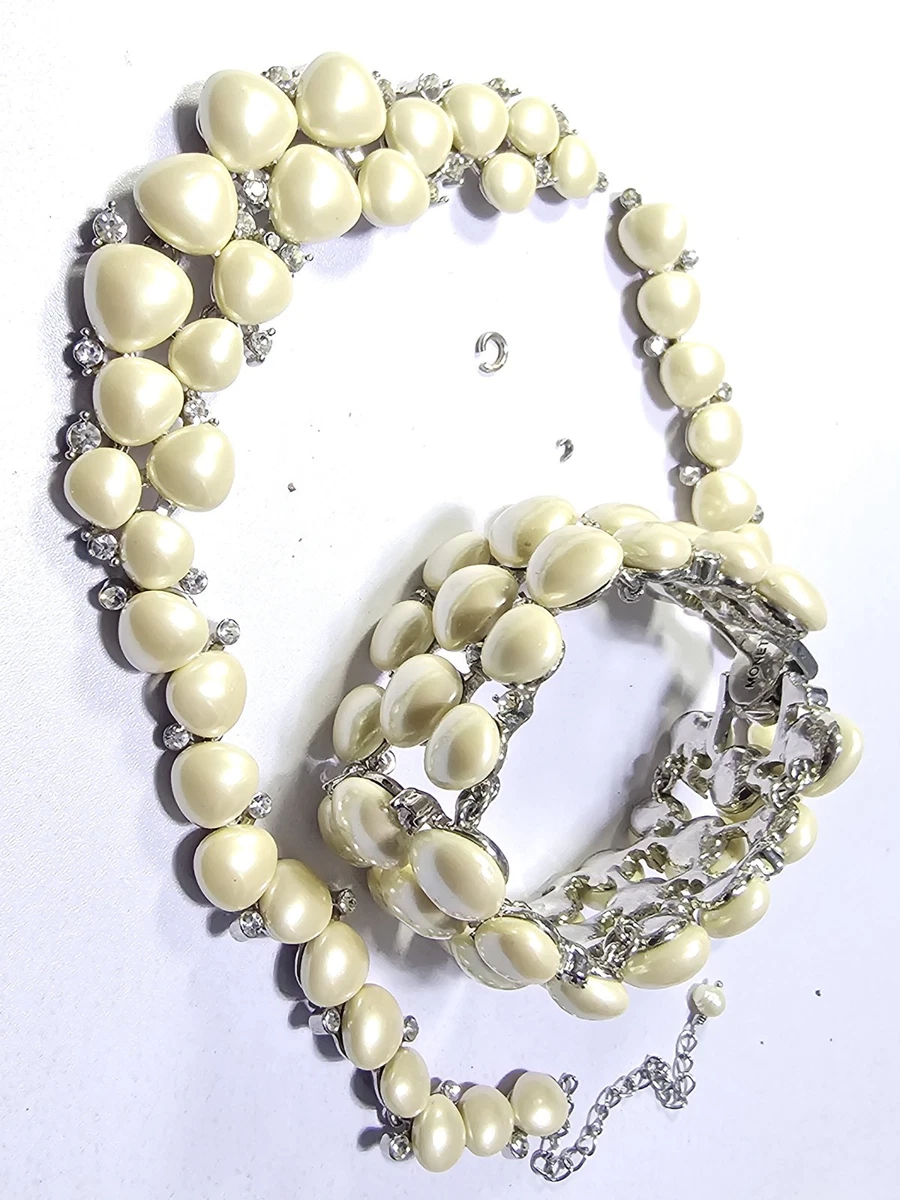 Collier Monet Doré Avec Chaîne Corde Noire + Boucles D'oreilles Assorties - Neuf Sans Boîte