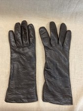 Womens Genuine Leather Gloves Sz 7 Brown With Acrylic Lining Made In Italy