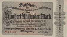 W�rzburg - Schnellpressenfabrik K�nig & Bauer AG - 100 billion Mark