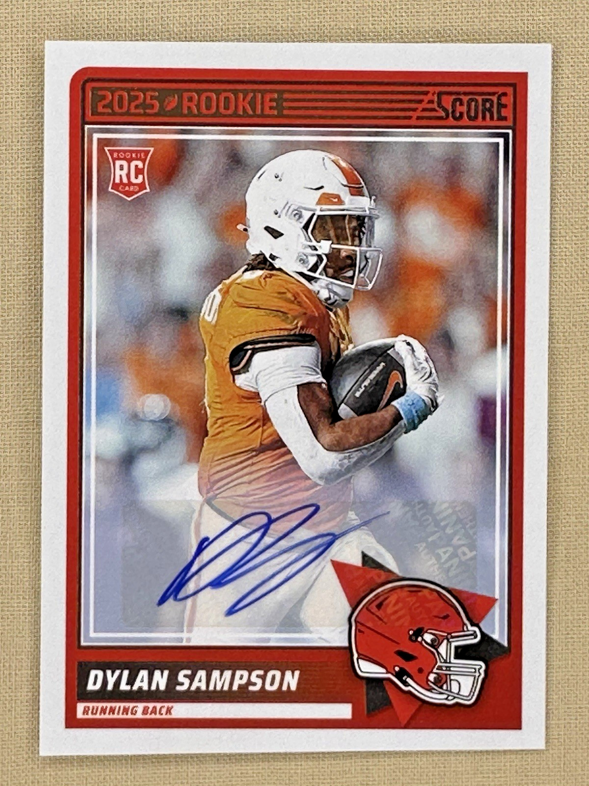 2025 Score Football Dylan Sampson RC autographed Cleveland Browns RB #52