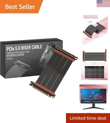 PCIE 5.0 Riser Cable | for Vertical GPU Mount | Right Angle | Graphics Card G...