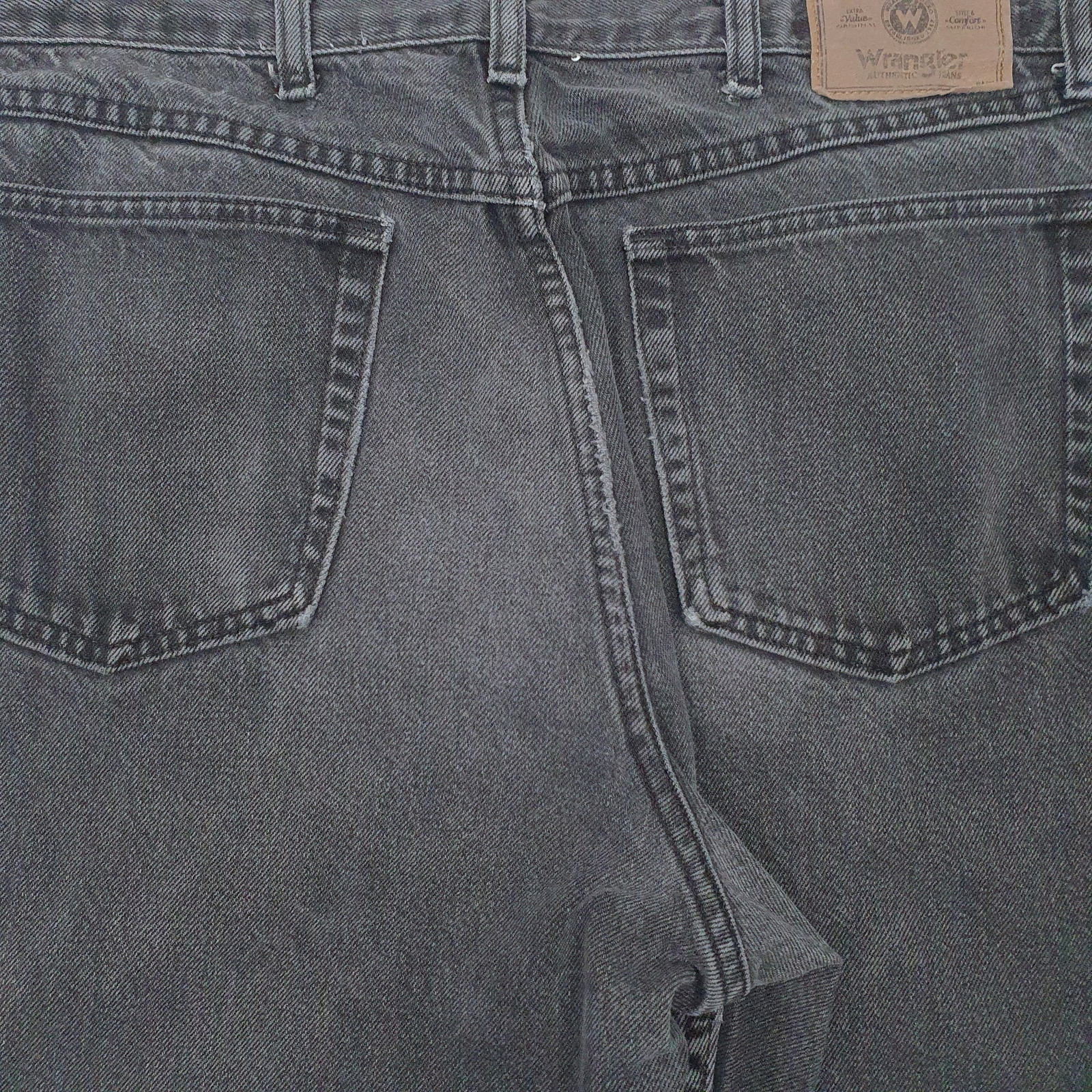 WRANGLER Casual Jeans Regular Fit Black Denim Trousers Mens W36 L32 image 4