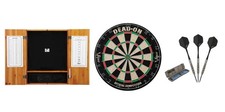 Bristle Dartboard  Oak Cabinet  Fat Cat Bulletz Steel Tip Darts 23gm
