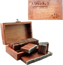 70 Pcs Wooden Rubber Stamps, Mini Alphabet Letter Number Stamps for DIY Craft Ca