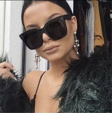 Luxury Sunglasses Large Squarey Women Celebrity Sunglasses Black