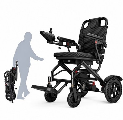 Electric Wheelchair 400W 15+ Mile Range 3.7 mph Black Joystick Horn 4-Wheel