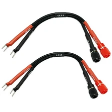 CESS-031S Fork Spade Plug to Binding Post Banana Female Adapter Cable - 2 Pac...