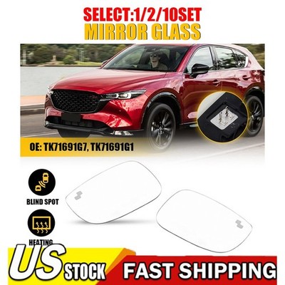 LH RH Mirror Glass Assembly For 17-23 Mazda CX5 16-22 Mazda CX9 Heated BSD 1~10X