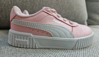 Puma Kids Carina 2.0 PS in Rose Dust White & Silver Sneaker Size 9C 