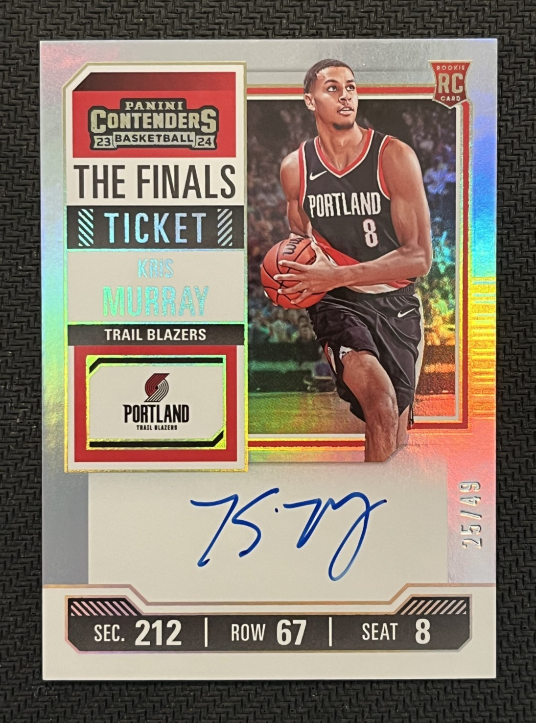 2023-24 Panini Contenders Kris Murray #125 The Finals Ticket Auto /49 RC