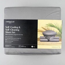 Miracle Made Sheet Set King EXTRA LUXE Stone Gray Cooling Self-Cleaning Sateen