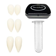 Cosplay 3 Pairs Vampire Teeth with Adhesive Dentures Halloween Party Props Fa...