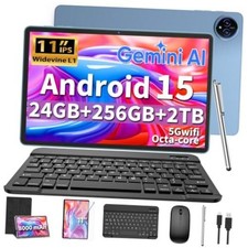 2026 11 inch Tablet, Android 15 Tablet with Keyboard, 24GB 256GB 2TB Black