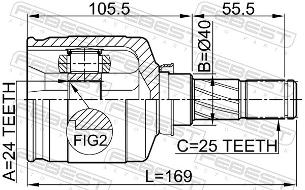 Fits FEBEST 0211-P12QR20LH INTERNAL CREW JOINT LEFT NISSAN PRIMERA P1 ⭐UK Stock⭐