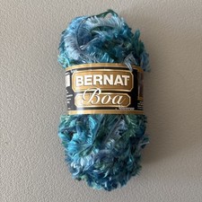 Bernat Boa Eyelash Yarn, Color: Peacock, 71 Yards, New