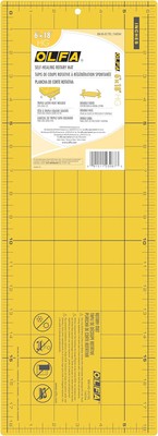 OLFA 6'' x 18'' Self Healing Double Sided Rotary Mat 6.7''L x 18.5''W, Yellow 